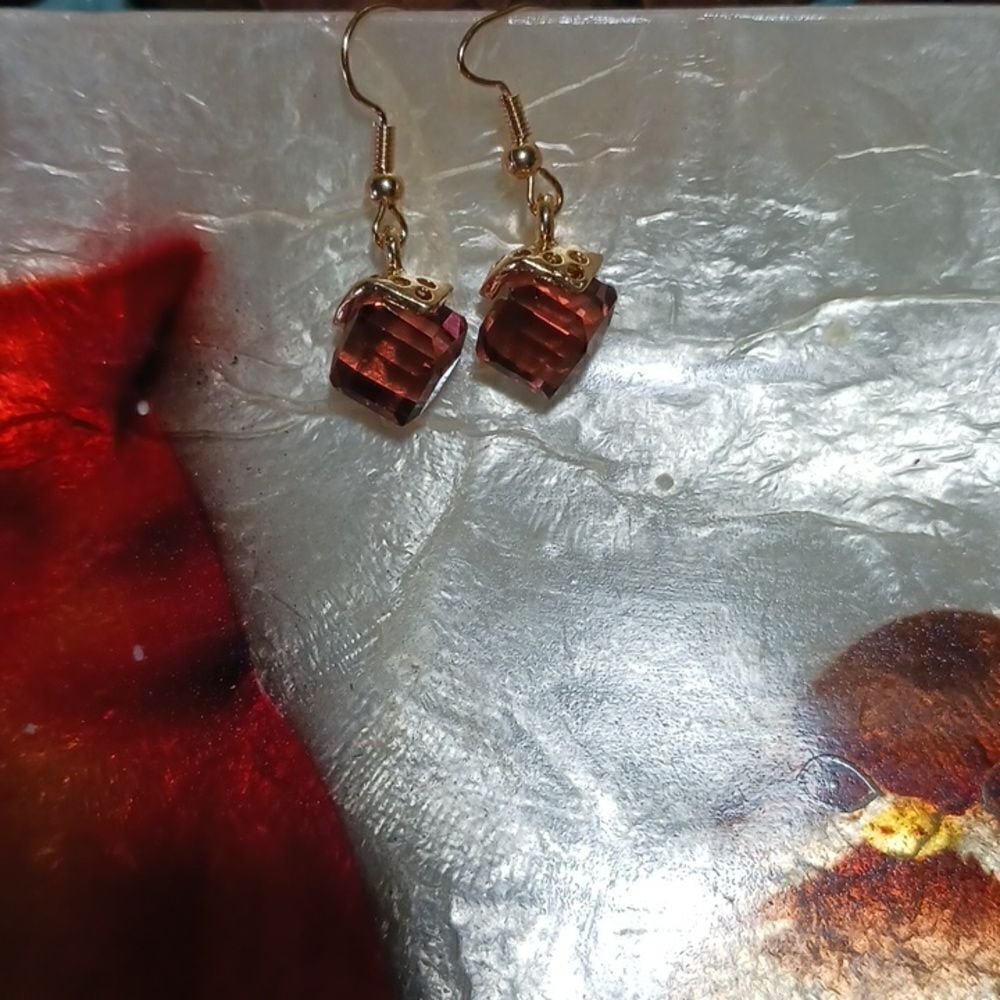 January birthstone dangle earrings